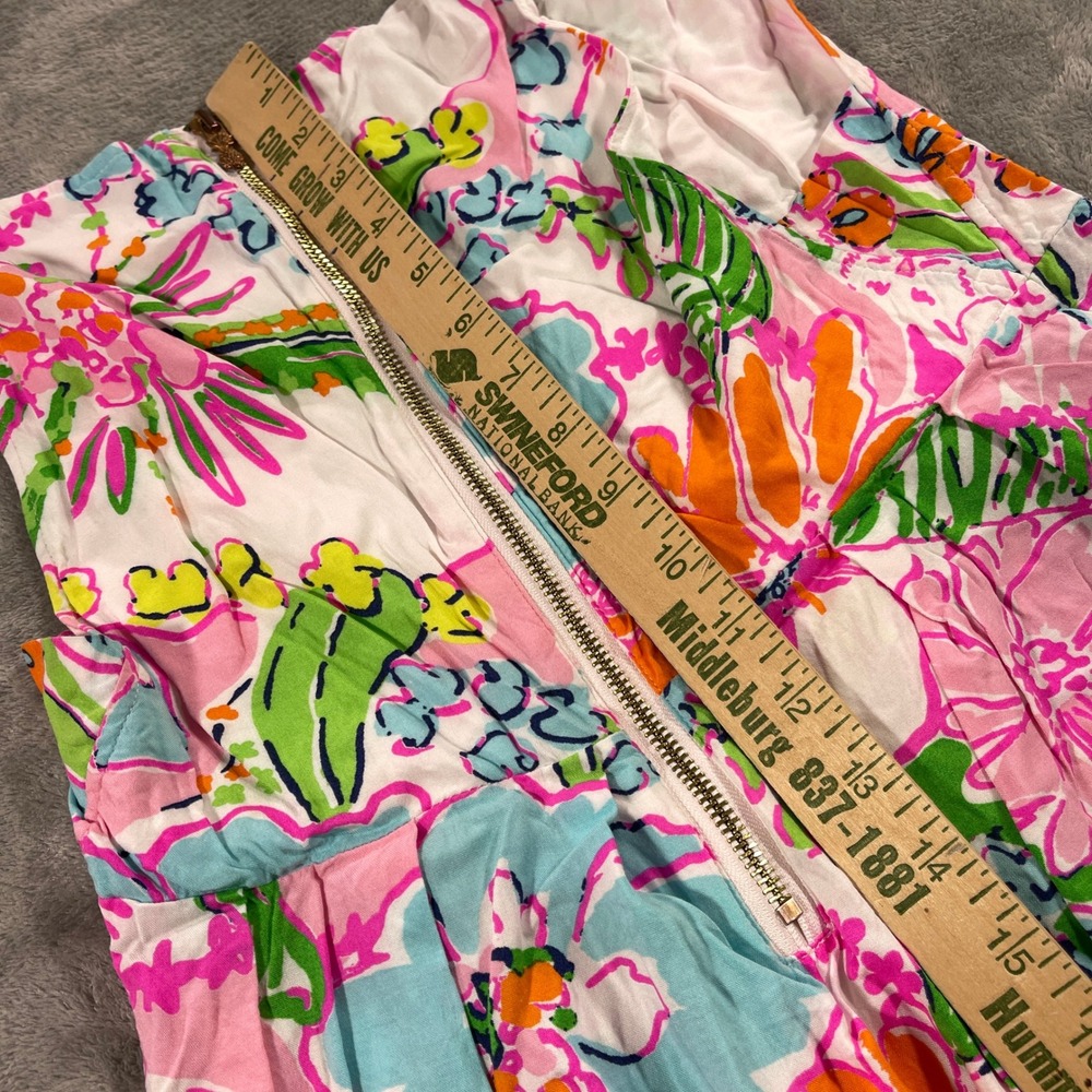 Lilly Pulitzer for Target Dress Women Medium Pink Floral Sleeveless V-Neck Rayon - Picture 5 of 9